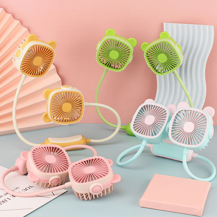 Women Portable Neck Fan with Cute Design and Flexible Adaptability Bowlift