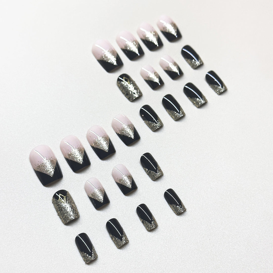Glittery Acrylic Nail Extensions Bowlift