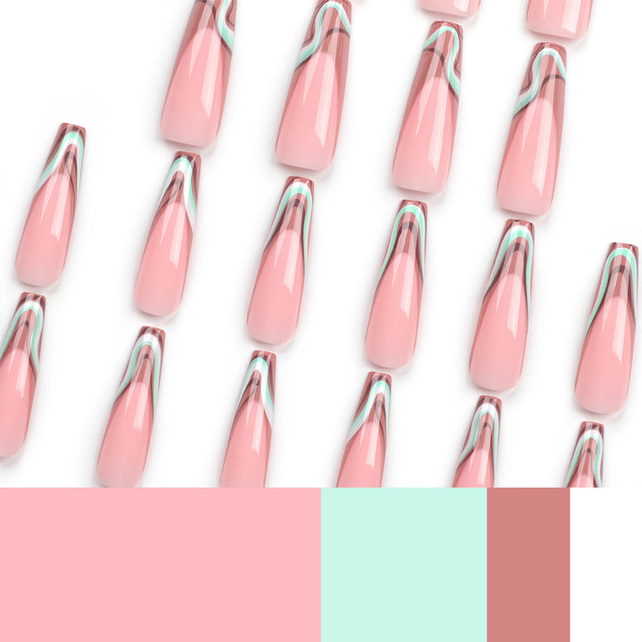 Artful acrylic nails with elegant wave design Bowlift