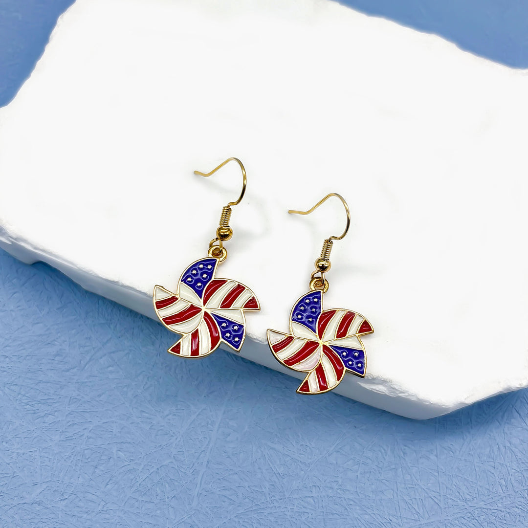 Women nan long layered tassel earrings made of mesh with stripe star pattern Bowlift