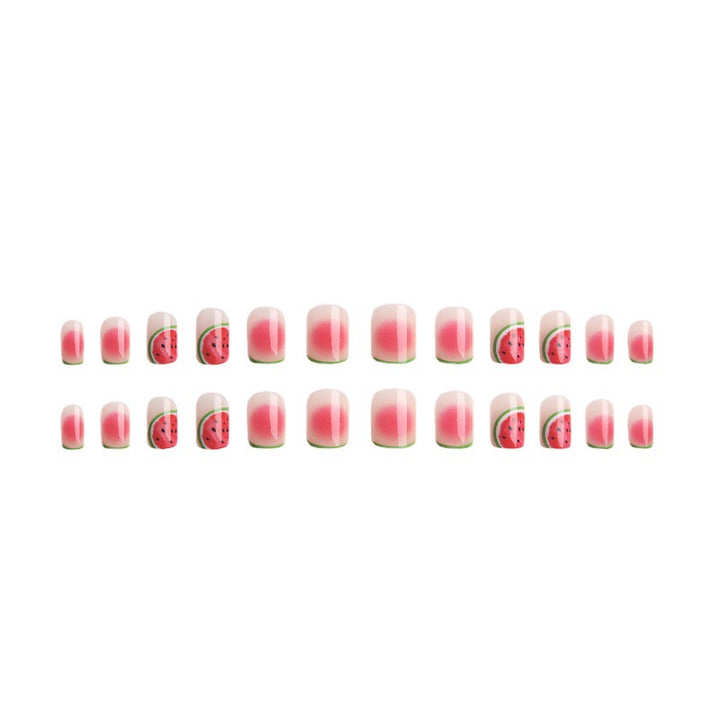 Creative acrylic nail set with watermelon pattern Bowlift