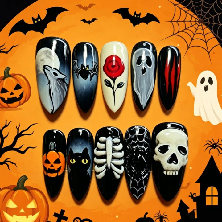 Halloween-Themed Press-On Nail Set Bowlift