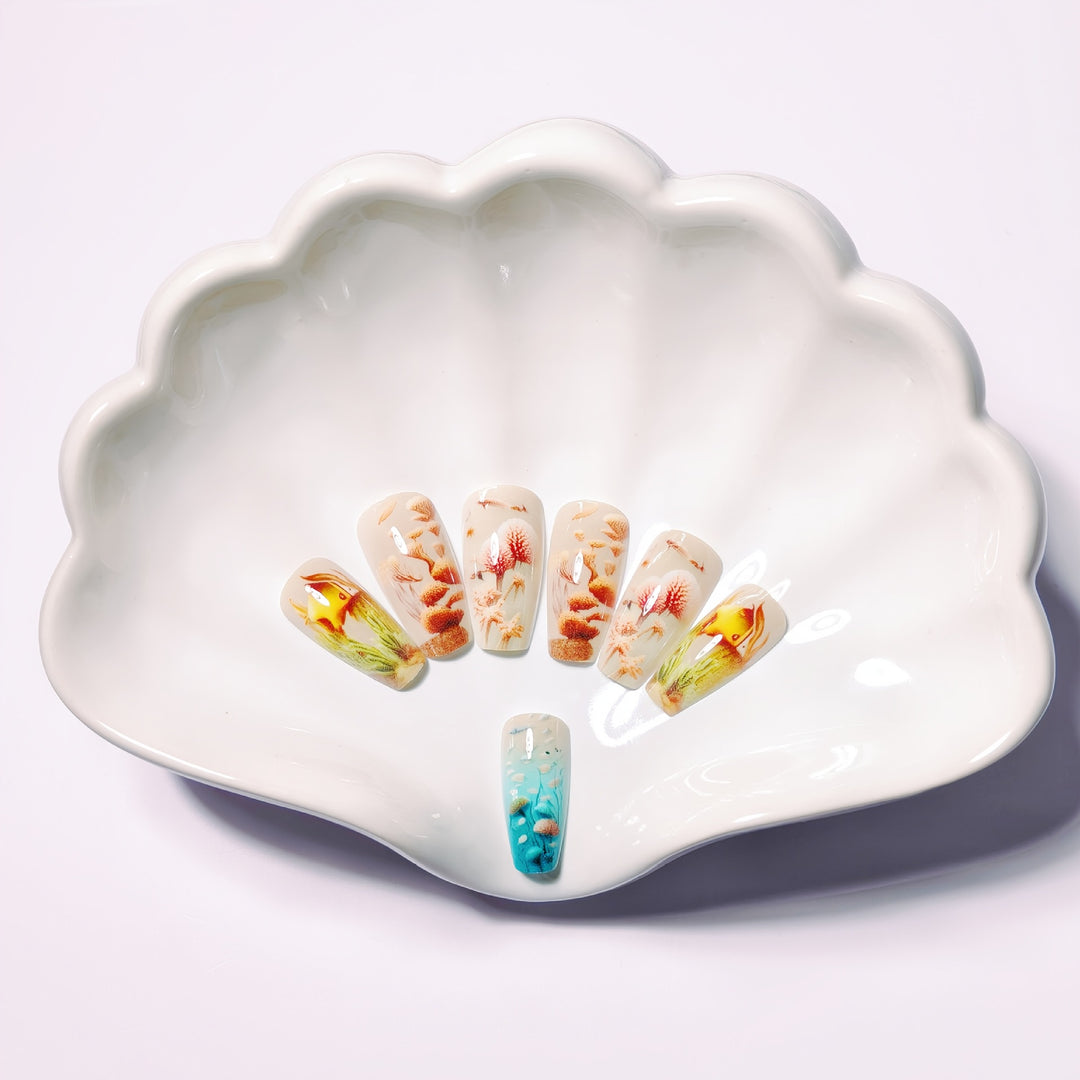 Underwater Scenery 3D Nail Art Bowlift