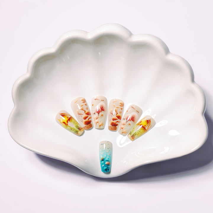 Underwater Scenery 3D Nail Art Bowlift