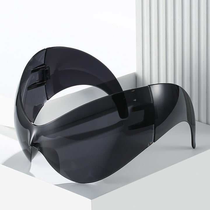 Oversized Futuristic Shield Sunglasses Bowlift