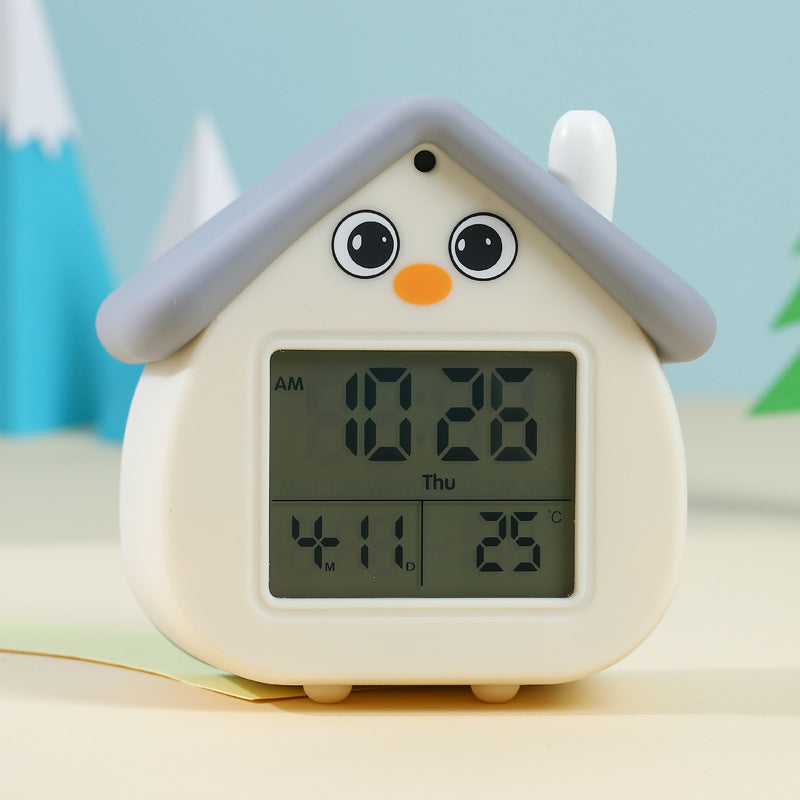Digital Alarm Clock in Cute House Design Bowlift