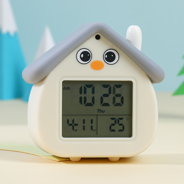Digital Alarm Clock in Cute House Design Bowlift