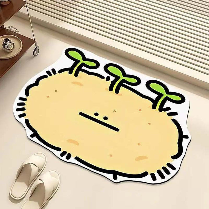 Embroidered Floral Design Bath Mat