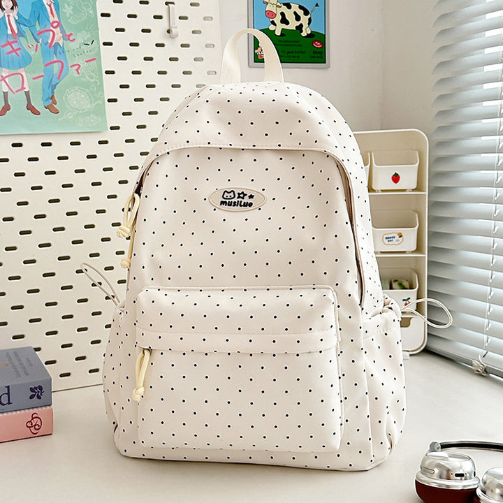 Polka Dot Patterned Backpack