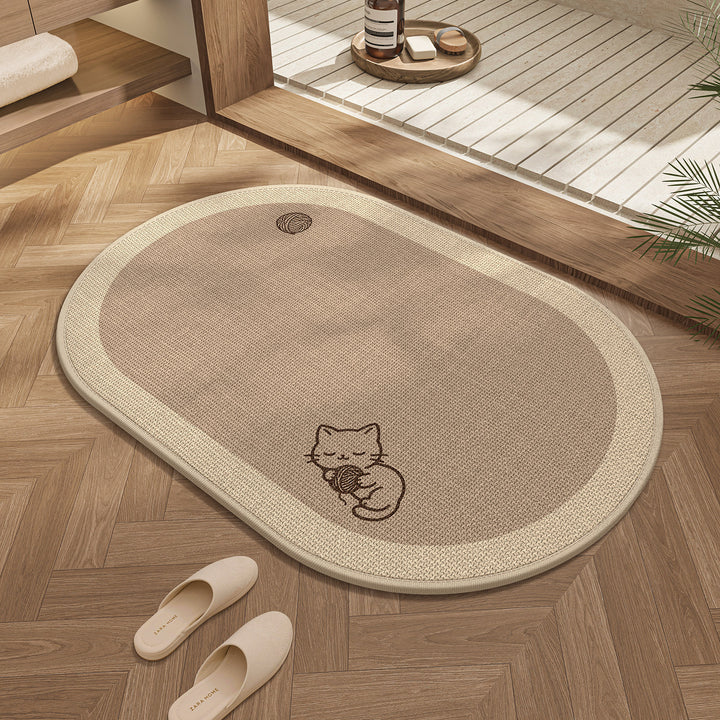 Cute Cat Design Bath Mat Bowlift