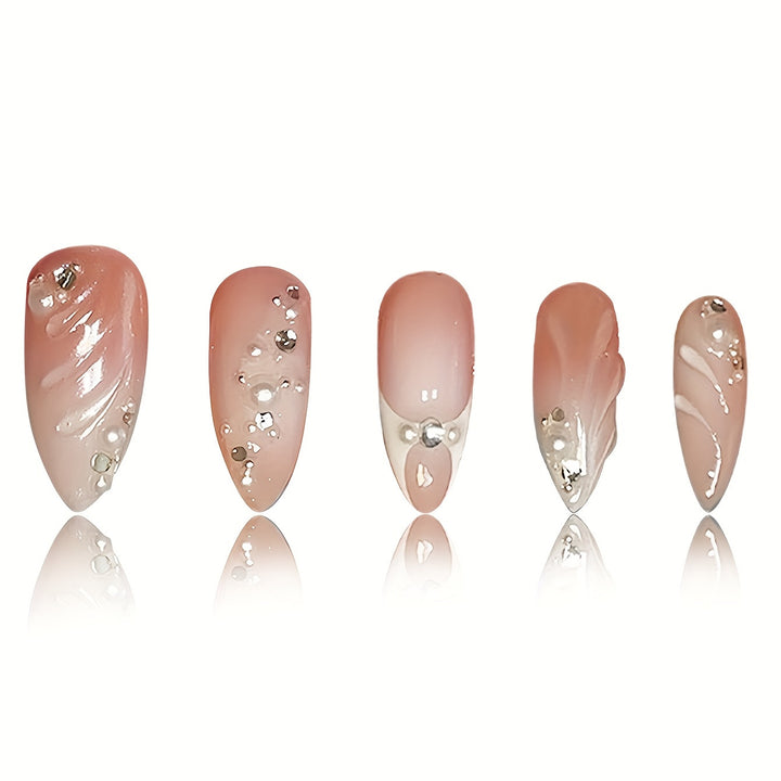Premium Rhinestone-Embellished Stiletto Press-On Nails Bowlift