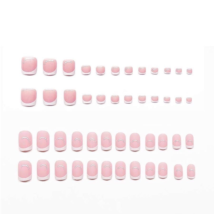 Elegant French Tip Nail Set Bowlift