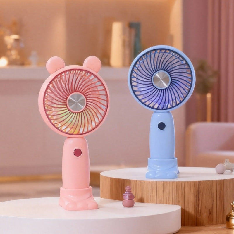 Women's Portable Handheld Swing Fan with LED Lighting Bowlift