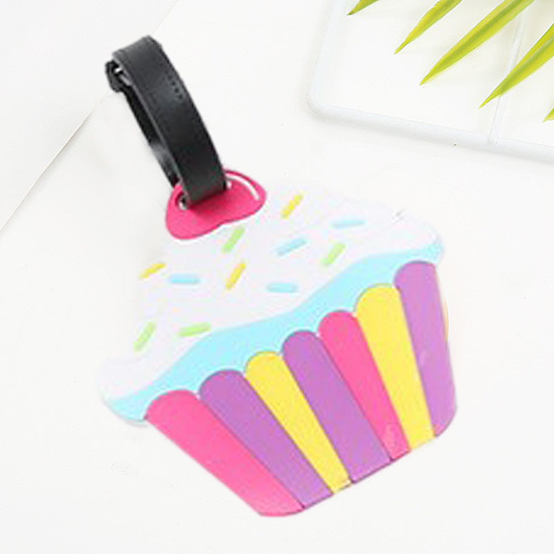 silicone novelty donut luggage tag with adjustable buckle strap and embossed sprinkle design Bowlift