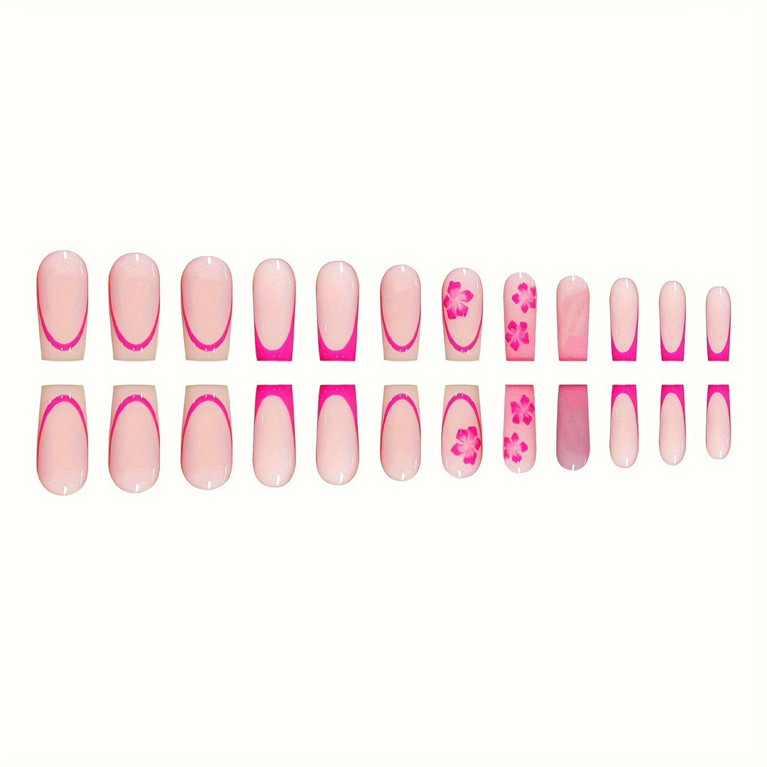 Floral Design Press-On Nail Art Bowlift