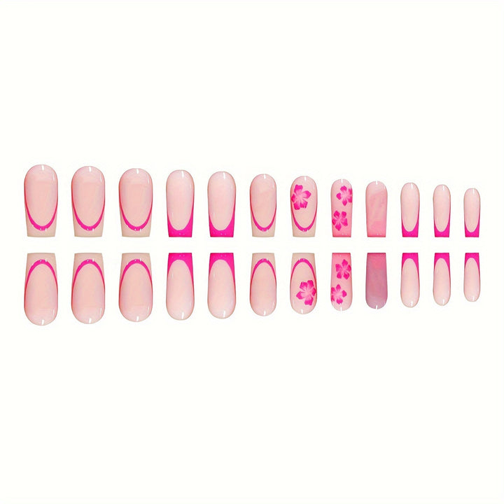 Floral Design Press-On Nail Art Bowlift