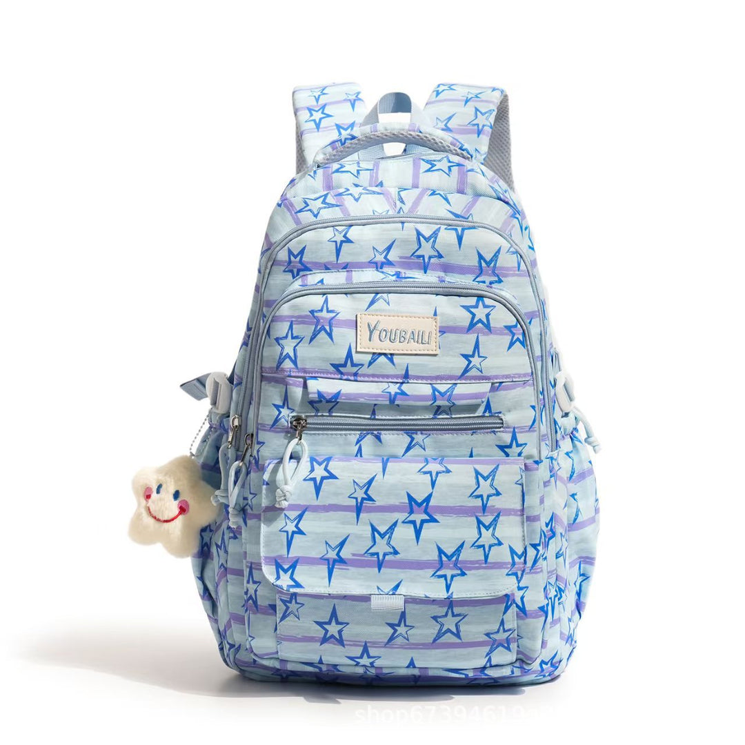 Star-Printed Casual Backpack Bowlift
