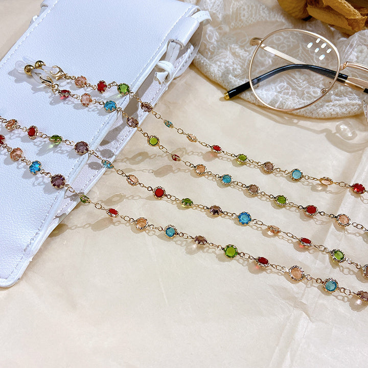 Filigree Glitter Necklace with Colorful Crystals Calstone Bowlift