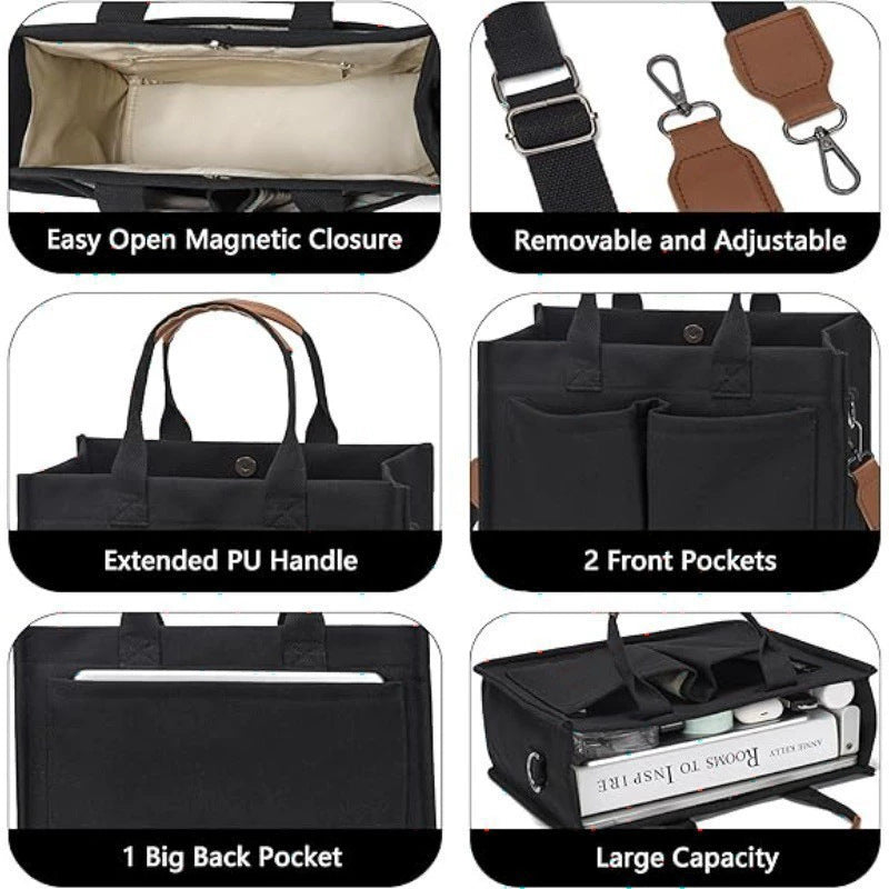 Multifunctional tote bag with numerous interior compartments Bowlift