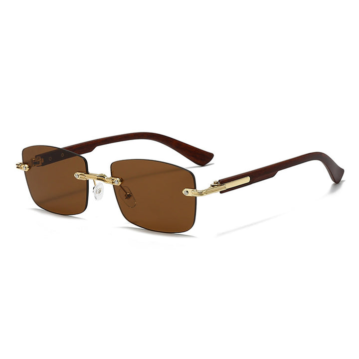 Women's fashionable square sunglasses with elegant wooden accents Bowlift