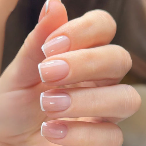 Acrylic Nails with Elegant French Tip Bowlift