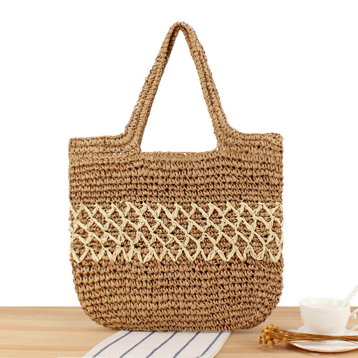 Large Handmade Straw Shopping Bag Bowlift