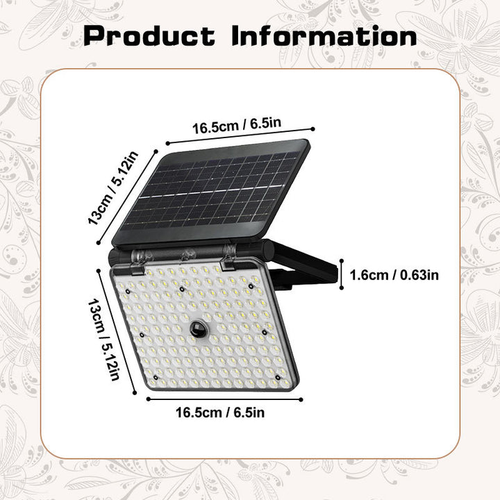 Solar Motion Sensor Wall Light Foldable Outdoor Floodlight