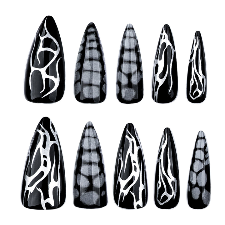 Artistic stiletto nails with modern structure design Bowlift