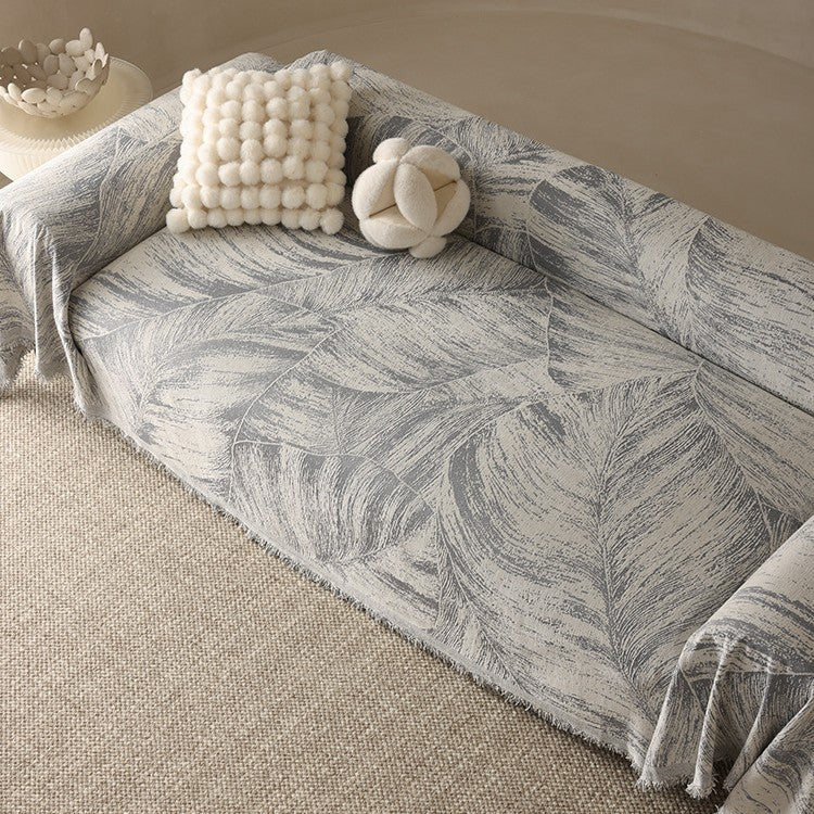 Artistic Leaf Pattern Throw Blanket