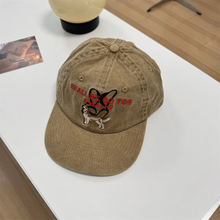 Unisex Funny Embroidered Dog-Themed Cap Bowlift