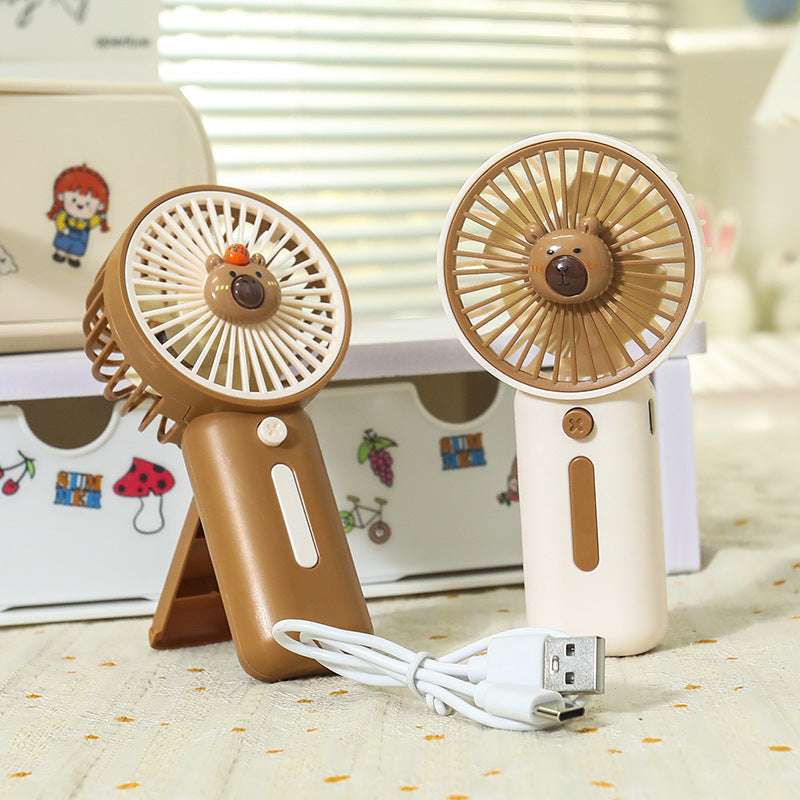 Ladies Portable Handheld Fan in Playful Animal Design Bowlift