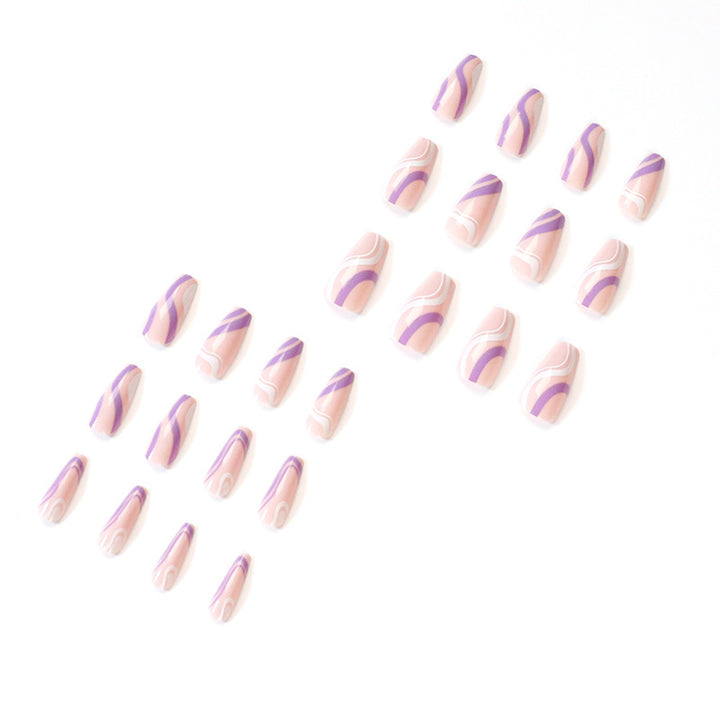 Artful artificial nails with elegant wave design Bowlift