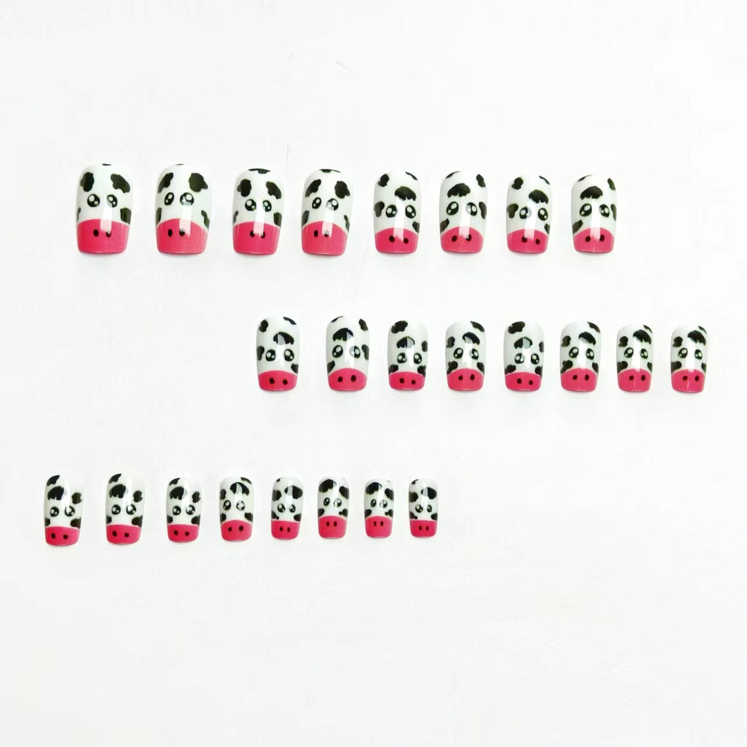 Playful Cow-Themed Nail Art Bowlift