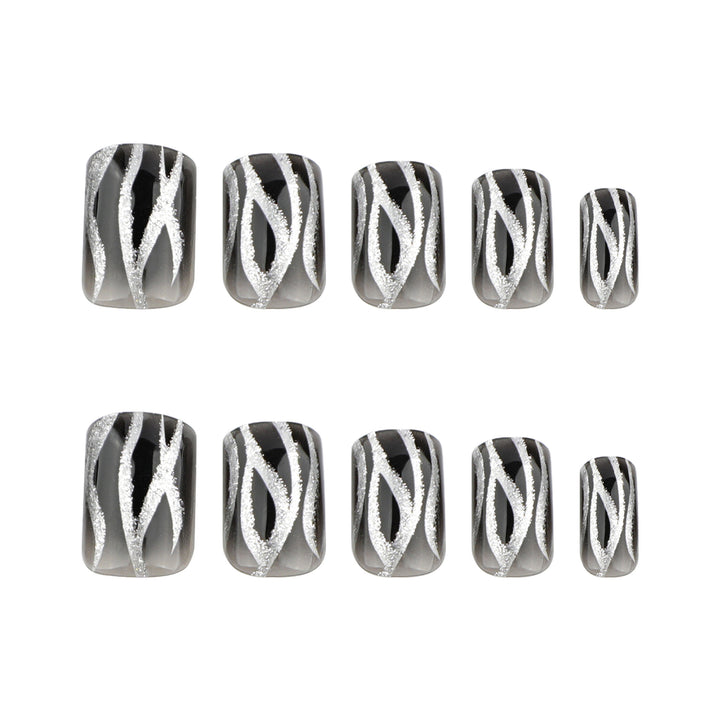 Glamorous gel nails with shimmering pattern Bowlift