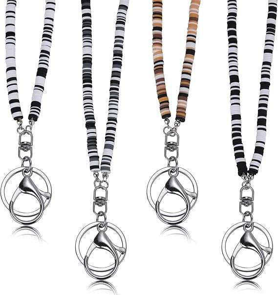 Colorful Beaded ID Badge Holder Lanyard Bowlift