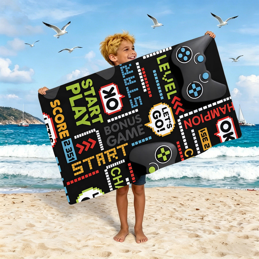 Boys beach towel with game console motif Bowlift