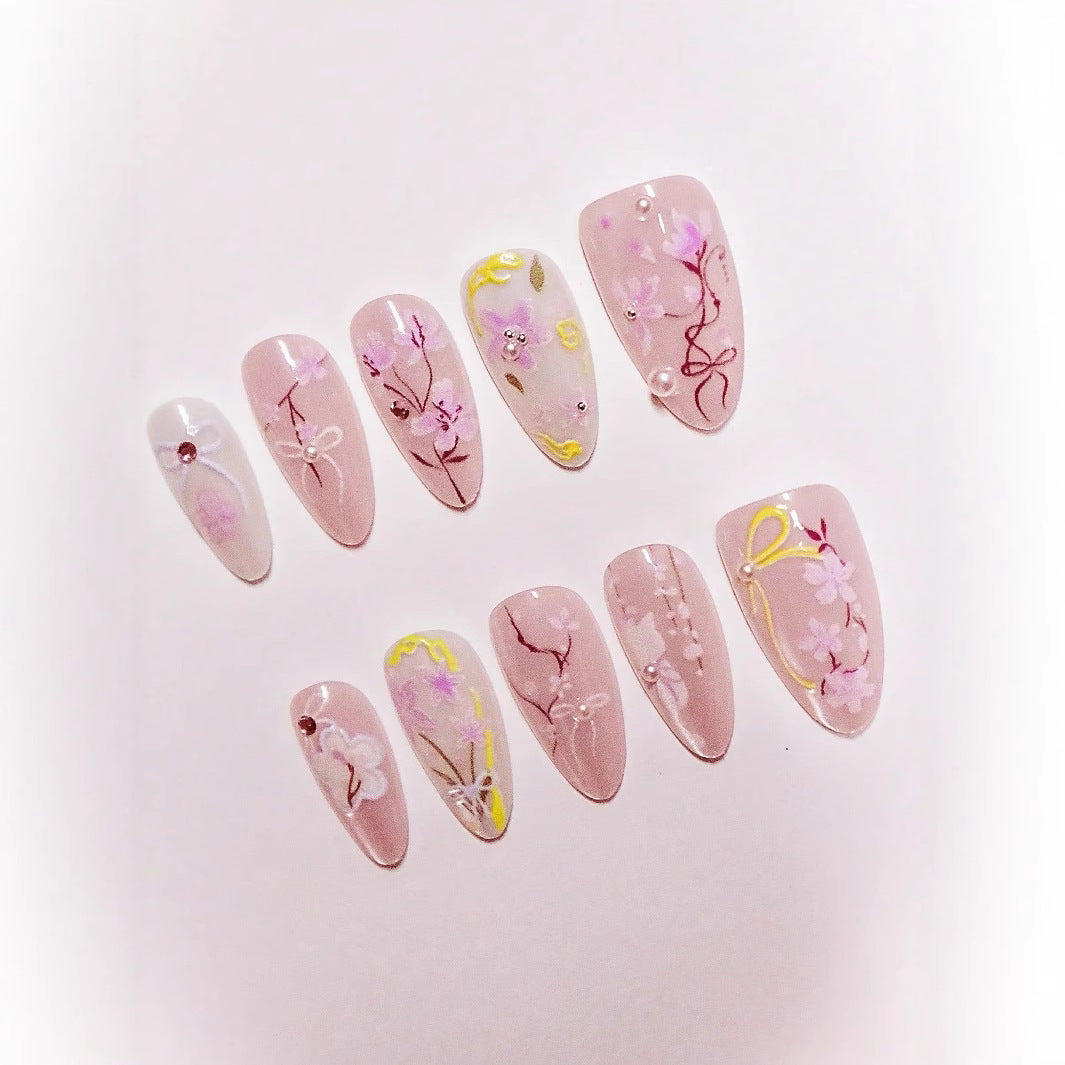 Artistic Press-On Nail Art Set Bowlift