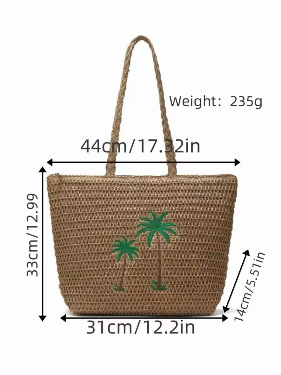 Beach bag with handcrafted palm pattern Bowlift