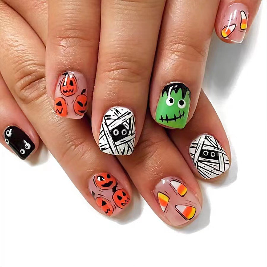 Halloween Artificial Nail Set with Creative 3D Designs Bowlift