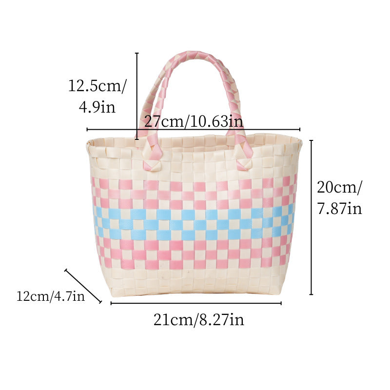 Handwoven basket bag with modern structural pattern Bowlift