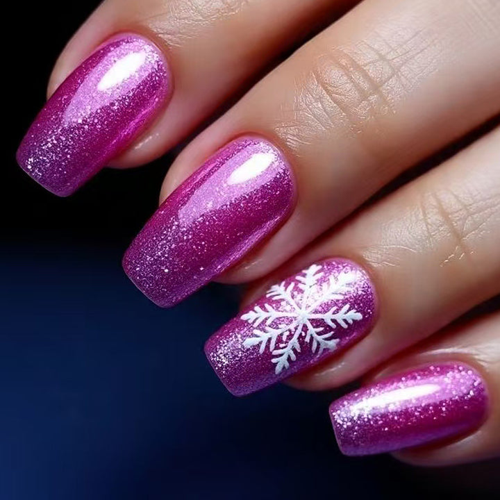 Glittery Frosted Nail Art Bowlift