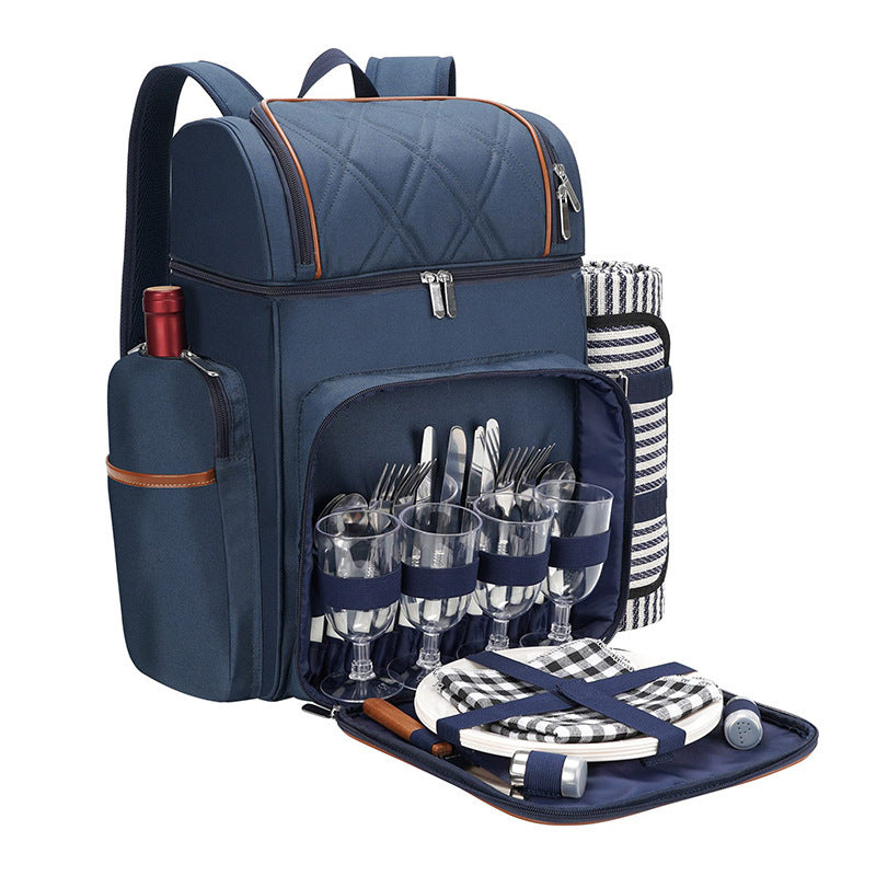 Picnic Backpack with Comprehensive Dish Set Bowlift
