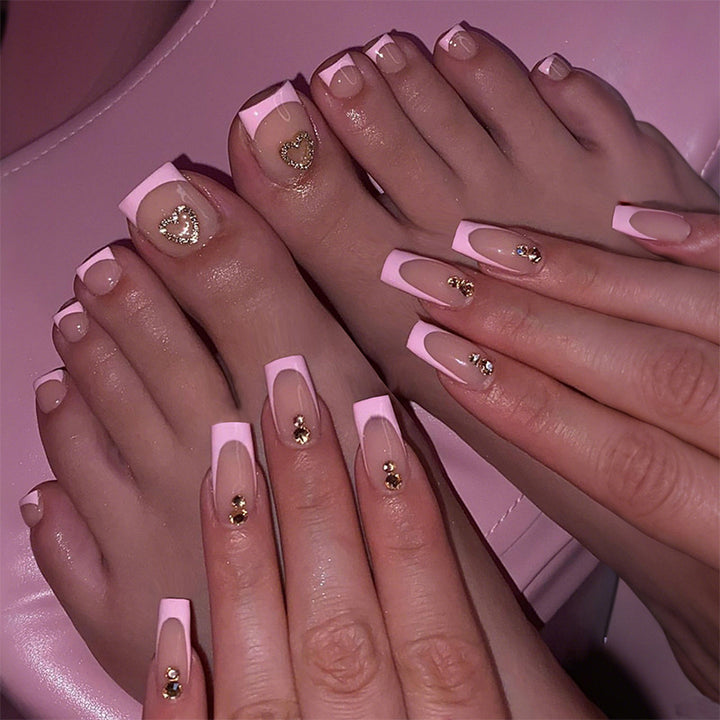 Premium Decorative Press-On Nail Kit with Unique Embellishments Bowlift