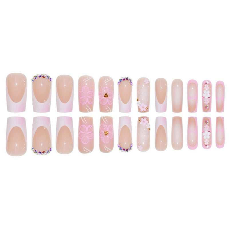 Artistic Floral Nail Extensions Bowlift