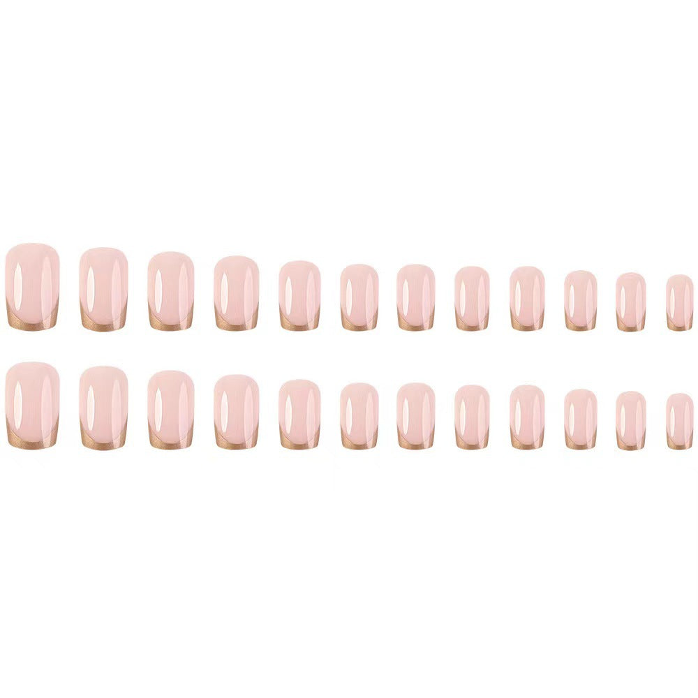 Elegant artificial nails with gold accents Bowlift