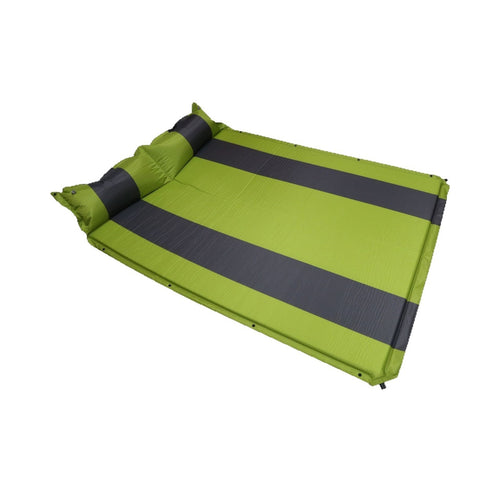 insulated self-inflating double camping mattress with integrated pillow Bowlift