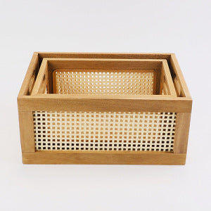Practical storage basket made of wood