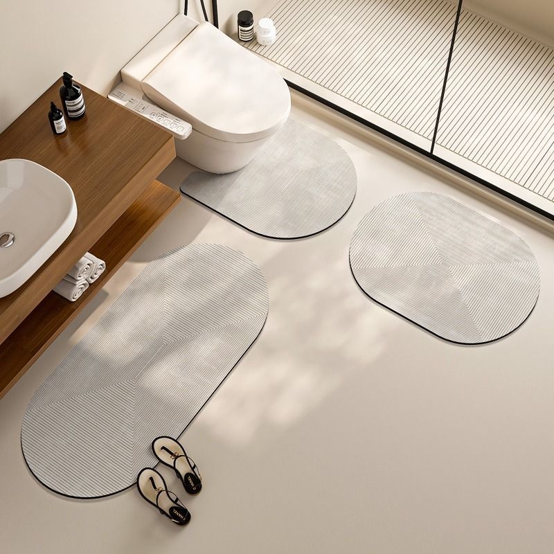 Elegant Floral Design Bath Mat Set Bowlift