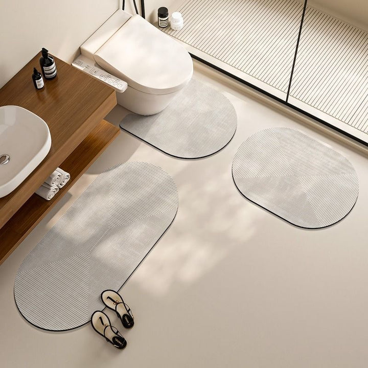 Elegant Floral Design Bath Mat Set Bowlift
