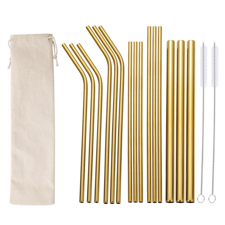 Stainless Steel Straw Set with Cleaning Brushes Bowlift